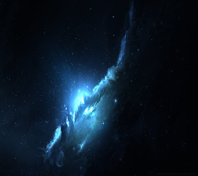 Nebula, blue, space, HD wallpaper