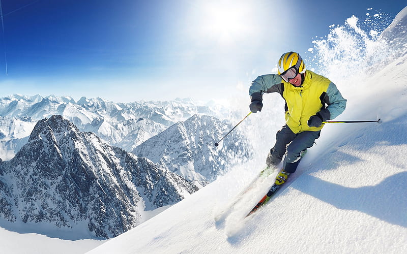 Alpine skiing in winter - Extreme sports, HD wallpaper
