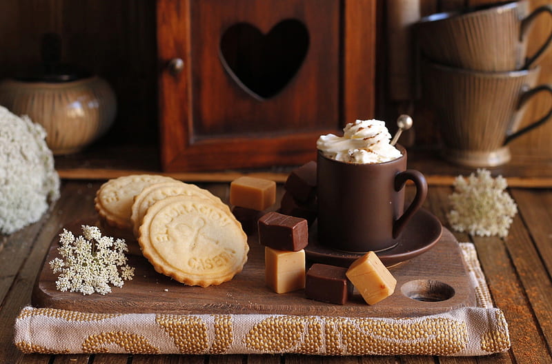 *** Afternoon coffee...***, cookies, coffee, food, sweet, HD wallpaper