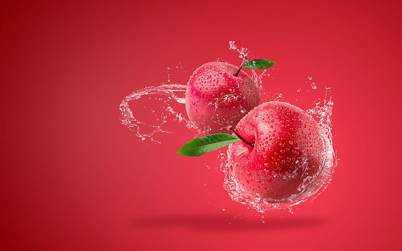 water, red, fruit, varfa, nectarine, summer, HD wallpaper