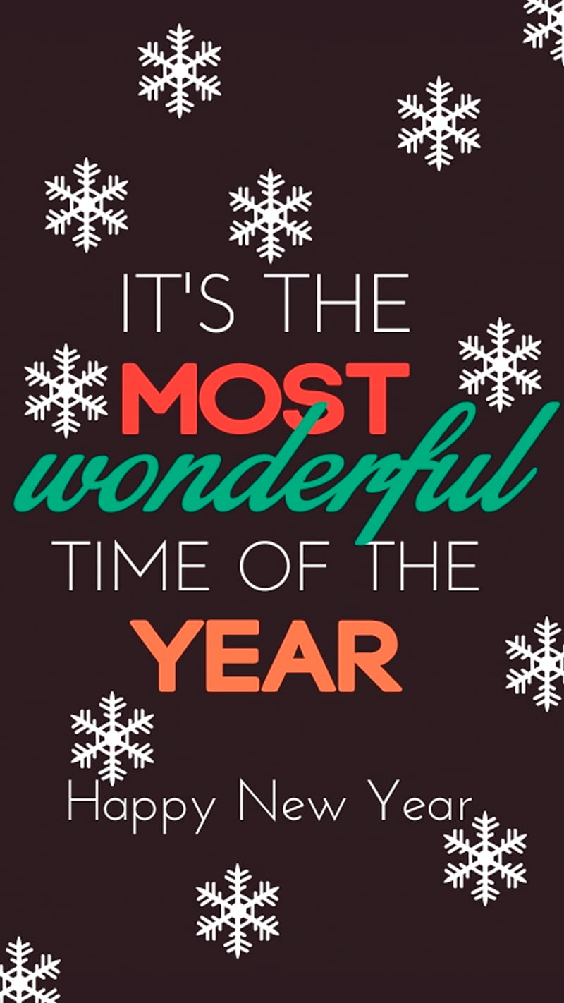 wonderful time, holidays, inscription, new year, snowflake, text, winter, HD phone wallpaper