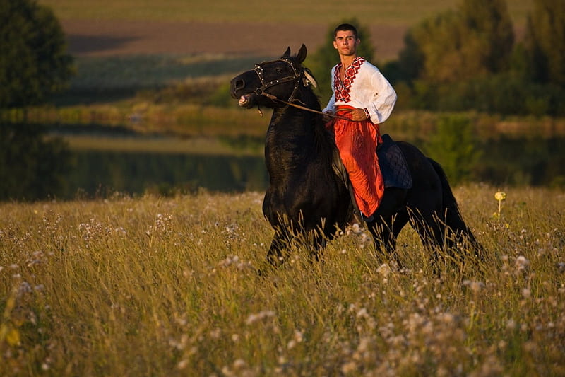 *** The young man on horseback ***, ludzie, kon, chlopak, merzczyzni, HD wallpaper