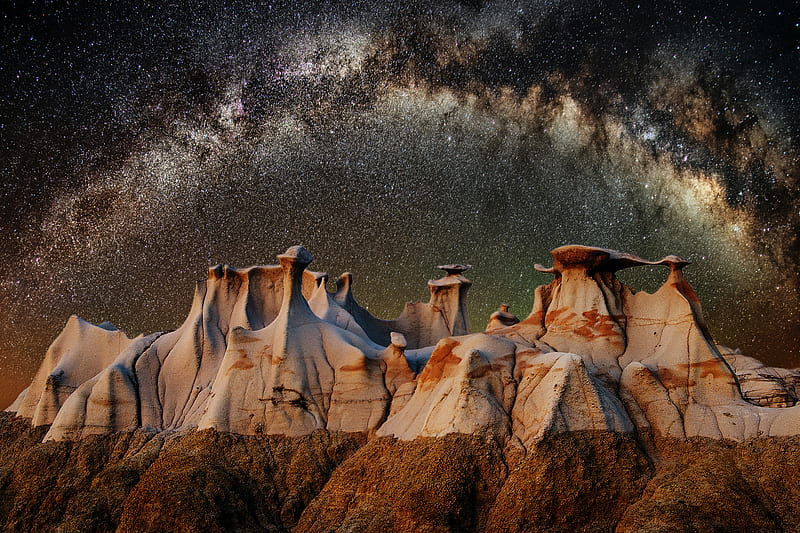 Angle Shot Of The Galaxy Rising, galaxy, sky, nature, HD wallpaper