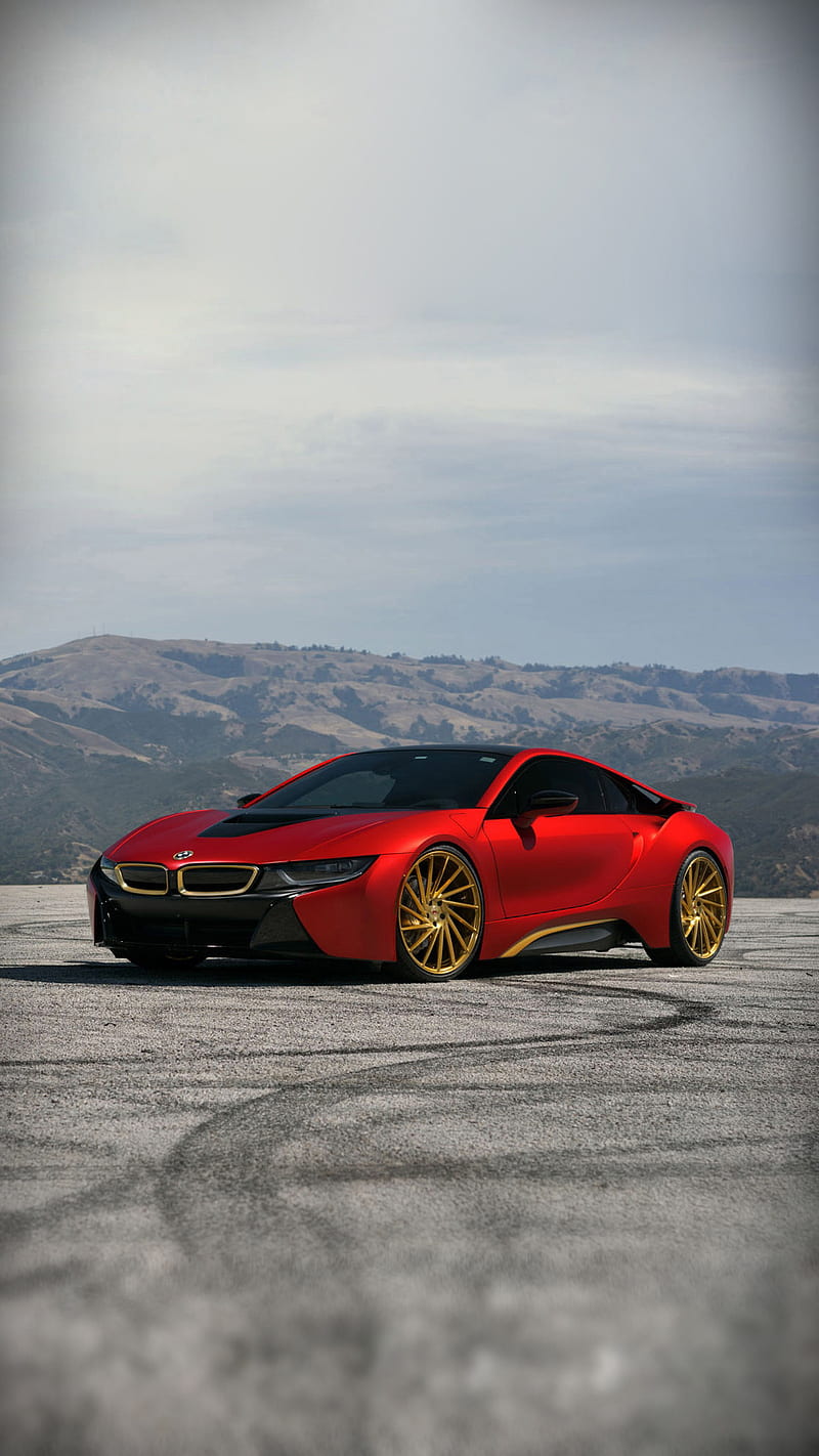 BMW i8, bmw, car, carros, nature, red, sport, HD phone wallpaper