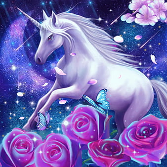 Magical unicorn, unicorn, galaxy, rainbow, HD wallpaper | Peakpx