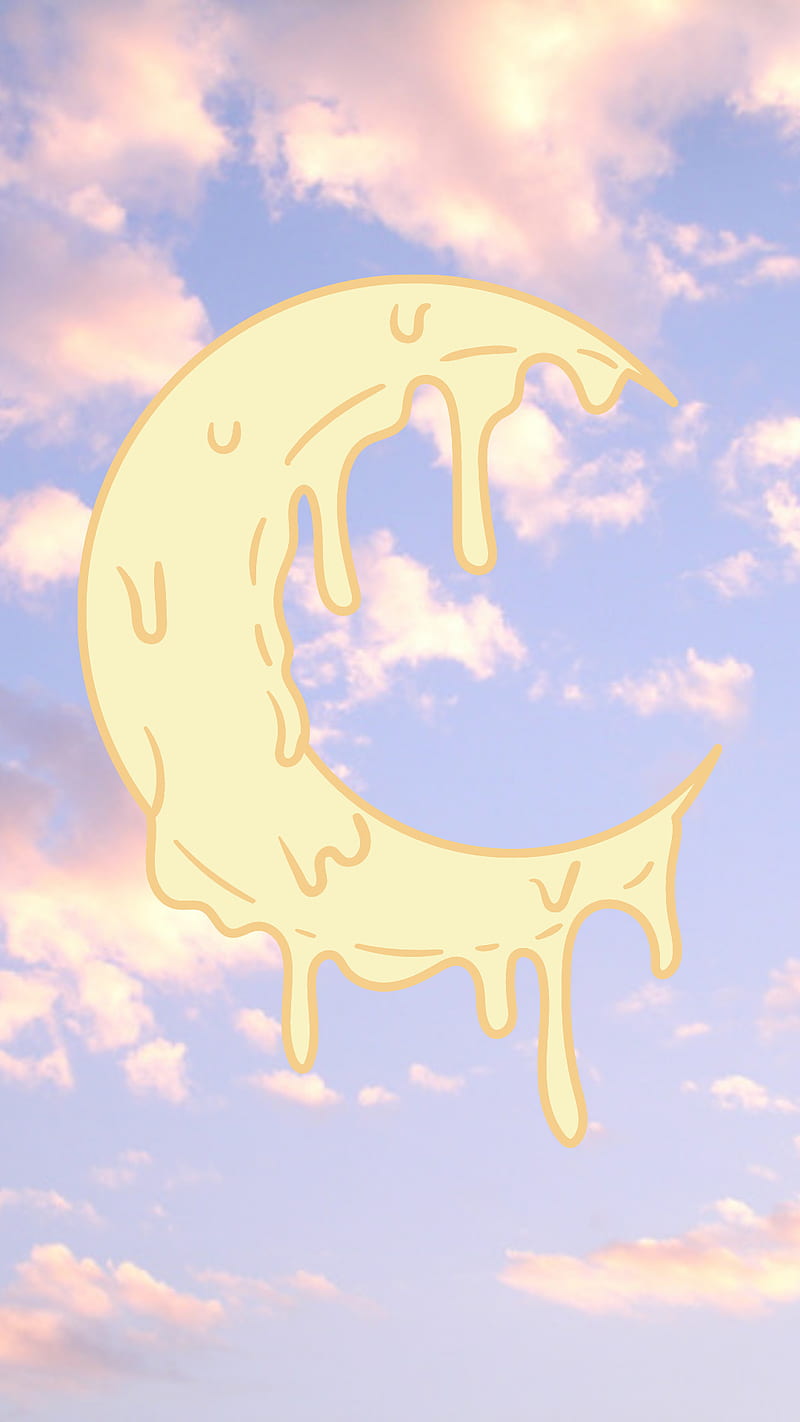 Pastel cheese moon, clouds, cute, logo, moon, pastel goth, pink, pretty,  princesses, HD phone wallpaper | Peakpx