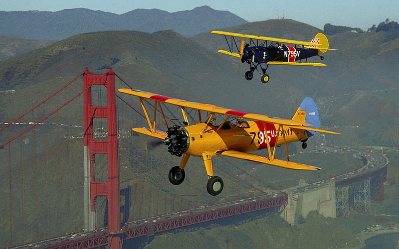 over the Golden Gate Bridge in San Francisco, HD wallpaper