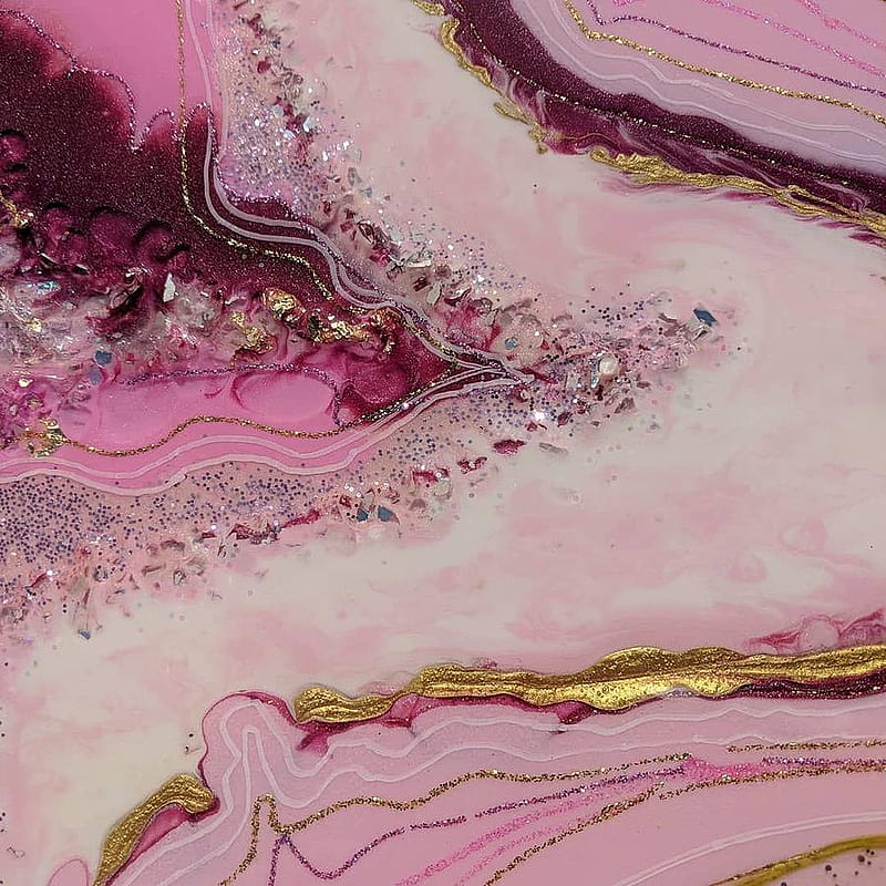 Pink Geode Painting, HD phone wallpaper