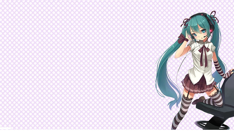 Hatsune Miku, pretty, cg, nice, anime, aqua, beauty, anime girl, chair,  vocaloids, HD wallpaper | Peakpx