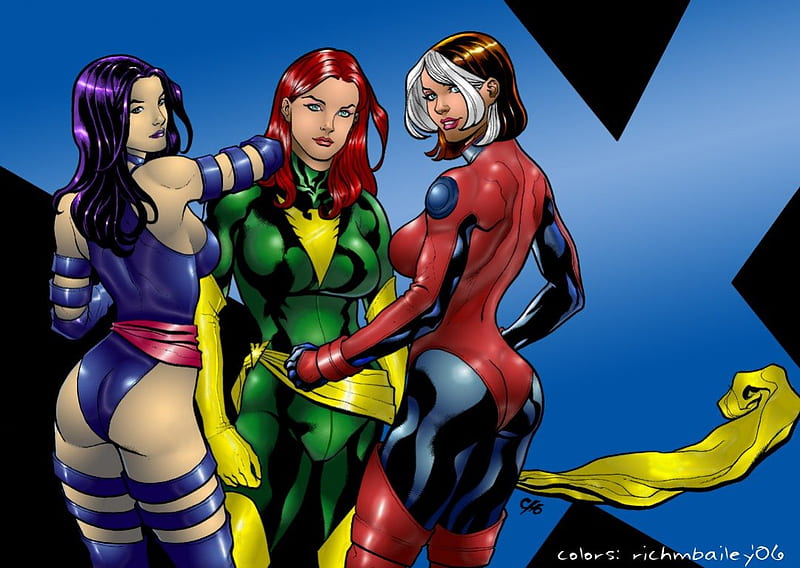 X-Women, Jean Grey, Comics, Superheroes, Rogue, Psylock, X-men, Marvel, HD wallpaper