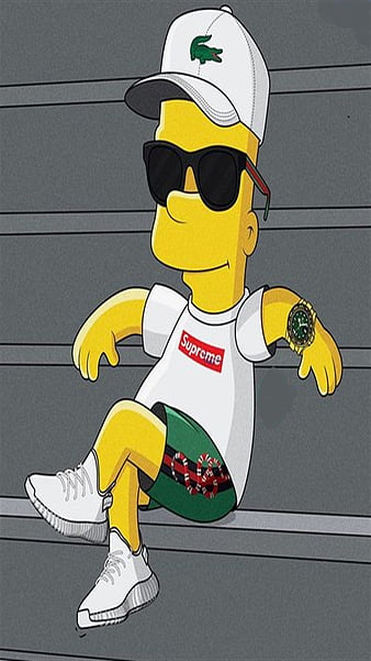 Bart Simpson, bart moderno, dibujo, draw, gucci, lacoste, los simpson ...