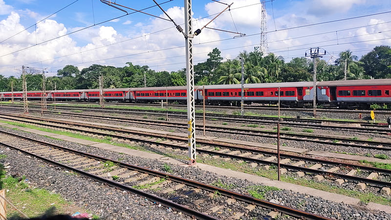 Train, rajdhani express, trains, HD wallpaper