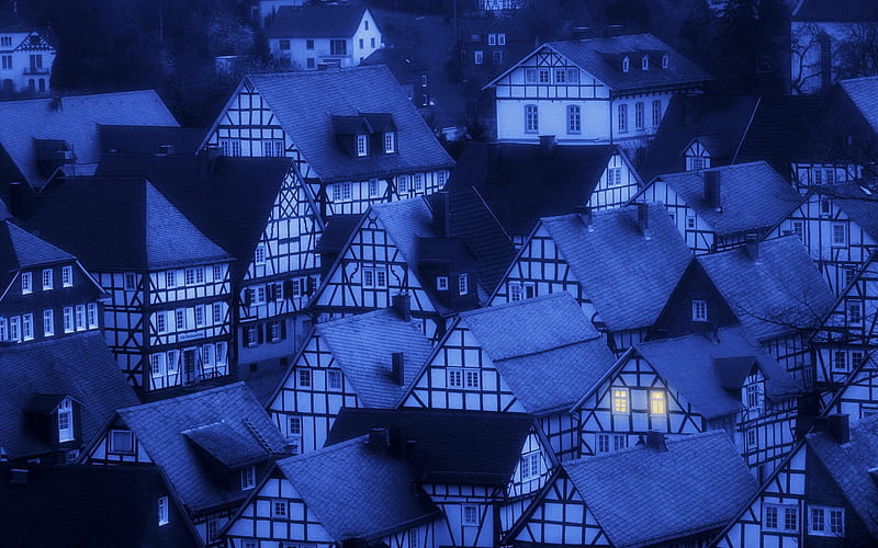 Germany-Freudenberg town the night, HD wallpaper