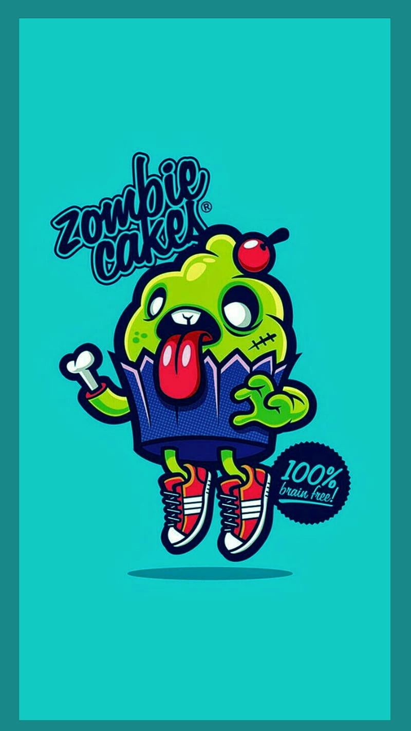 ZOMBIE CAKES, cartoon, character, cupcake, cute, funny, sweet, undead, weird, HD phone wallpaper