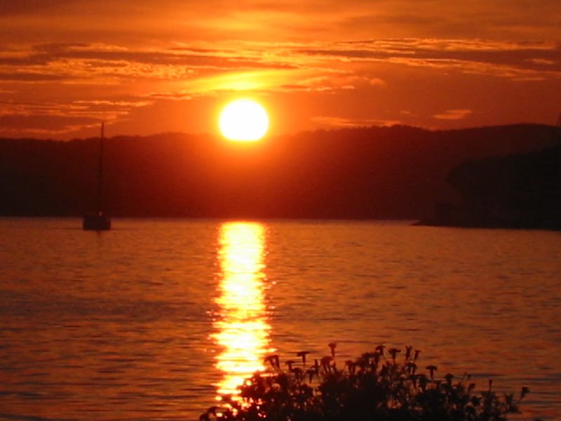 sunset on Mljet, mljet, croatia, nature, sunset, island, adriatic, sea, HD wallpaper
