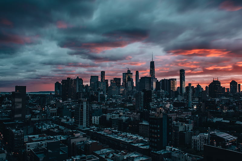 usa new york, cityscape, twilight, skyscrapers, City, HD wallpaper