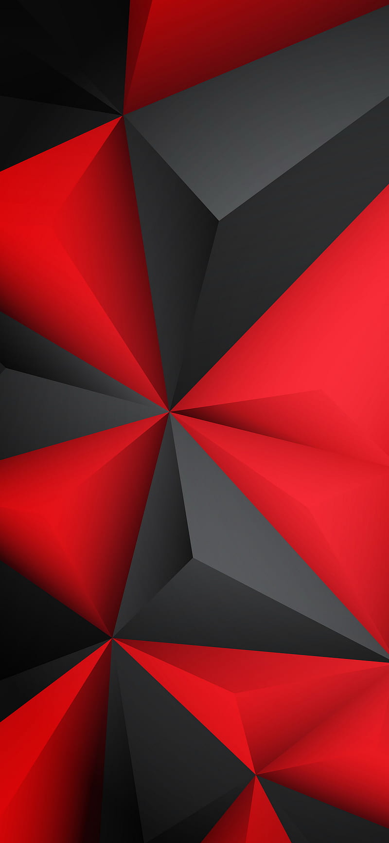 Polygons, black, red, abstract, color, modern, digital, designs, colours, art, HD phone wallpaper