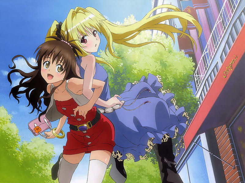 let's go shoping, girls, anime, other, HD wallpaper