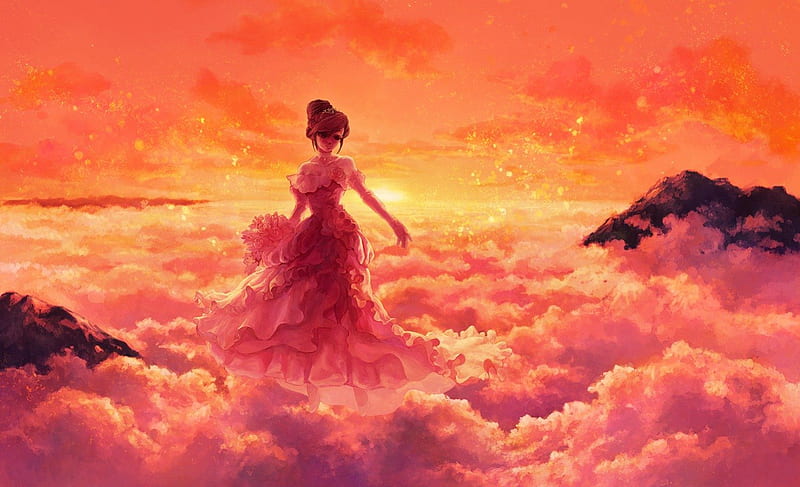 Download A colorful dreamscape of Anime characters and symbolism Wallpaper