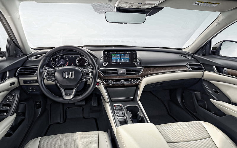  , Honda Accord, interior, vista interior, nuevo Accord, autos japoneses, Honda, Fondo de pantalla HD