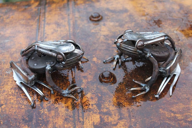 Sculpture, Frog, , Scrap Metal Art, HD wallpaper