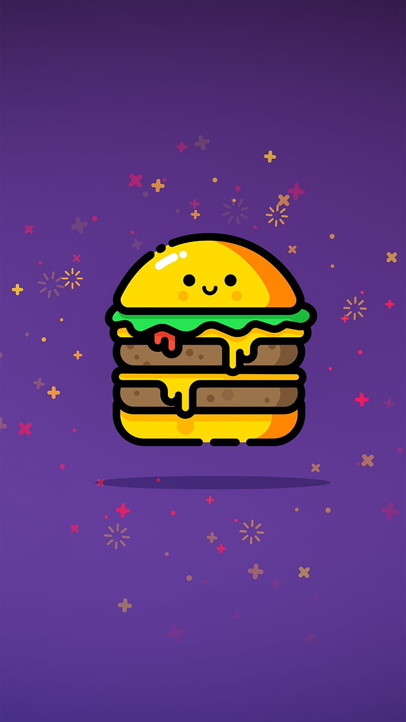 Double Cheeseburger , double cheeseburger, purple, HD phone wallpaper