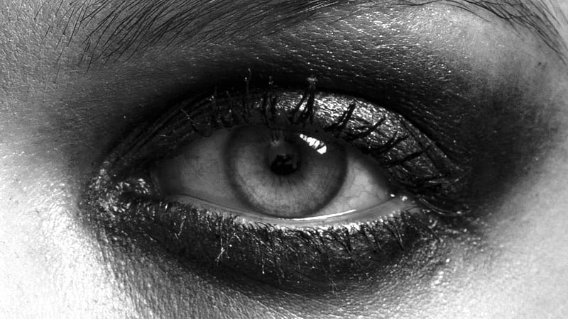 eye (b&w), special, graphy, eye, black and white, beauty, bonito, hop, woman, HD wallpaper