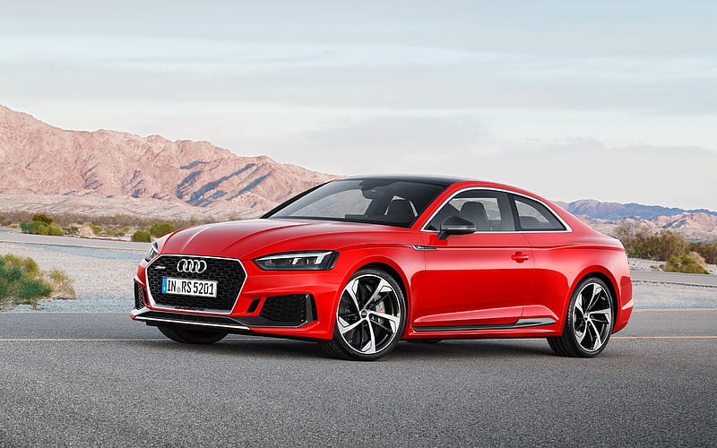 Audi RS5, 2018, Sports coupe, red RS5, new Audi, tuning, German cars, Audi, HD wallpaper
