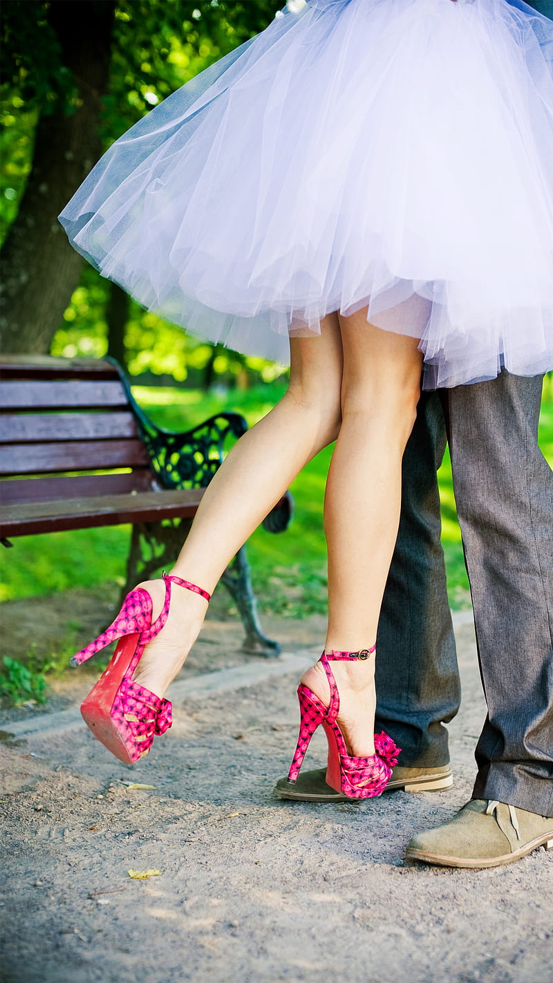 HD wallpaper pink heels wedding kiss beautiful bride green groom happy high heels legs love pretty white