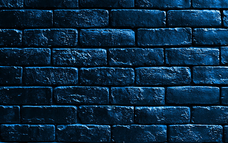 blue brickwall blue bricks, bricks textures, brick wall, bricks background, blue stone background, identical bricks, bricks, blue bricks background, HD wallpaper