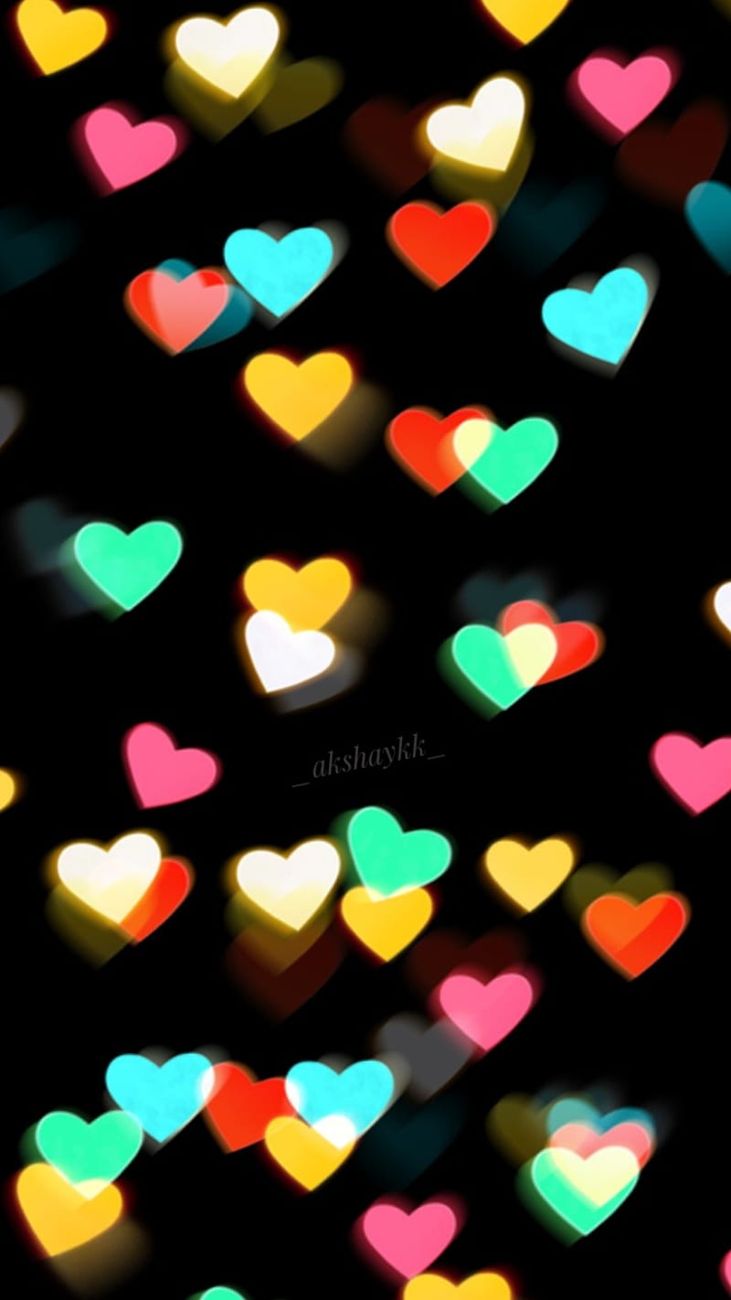 corazones, akshaykk, black, colors, hearts , india, iphone, logo, neon, HD phone wallpaper