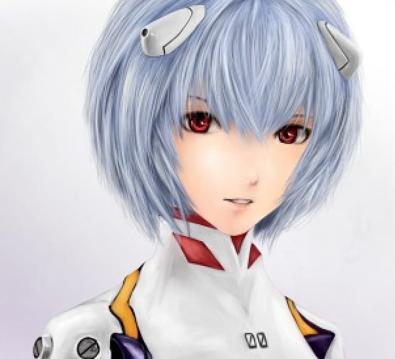 Ayanami Rei, pretty, cg, potrait, sweet, nice, close up, rei, anime, hot, anime girl, realistic, female, rei ayanami, lovely, genesis, ayanami, sexy, evangelion, plain, short hair, cute, neon genesis evangelion, 3d, blue hair, redd eyes, eva, simple, white, HD wallpaper