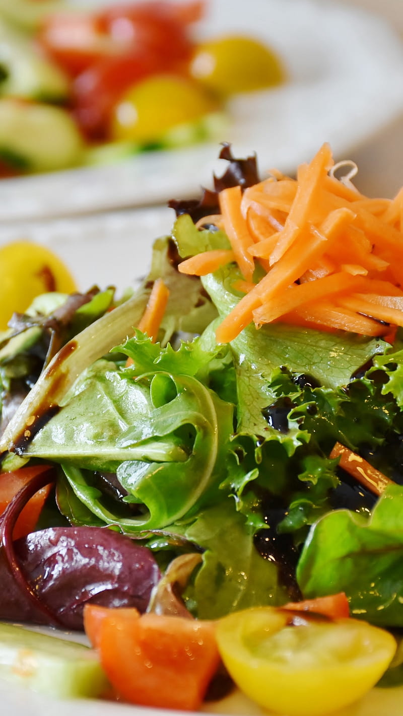 Colorful Salad , leaf, carrots, tomatoes, lettuce, food, colorful salad, salads, HD phone wallpaper