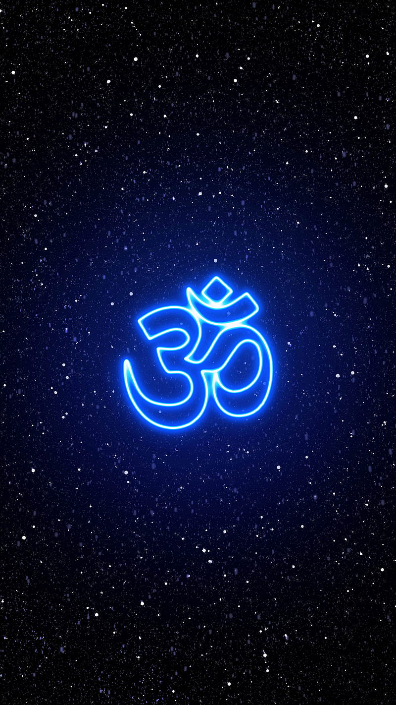 Neon 3D OM, blue, glow, god, maha Shivaratri, mahadev, shiv, shiva ...