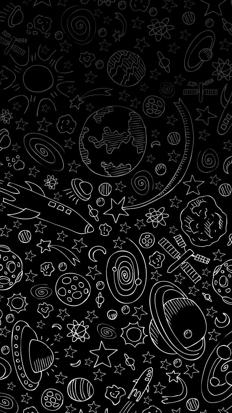 Space, doodle, HD phone wallpaper | Peakpx