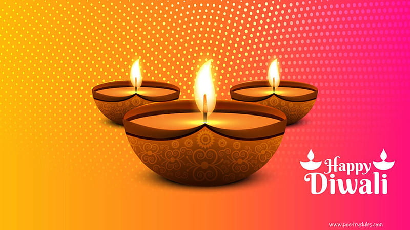 Happy Diwali Lamps In Pink Yellow Background Diwali, HD wallpaper | Peakpx