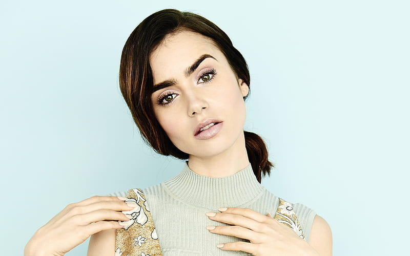 Lily Collins, portrait, beautiful eyes, hoot, american actress, american star, HD wallpaper