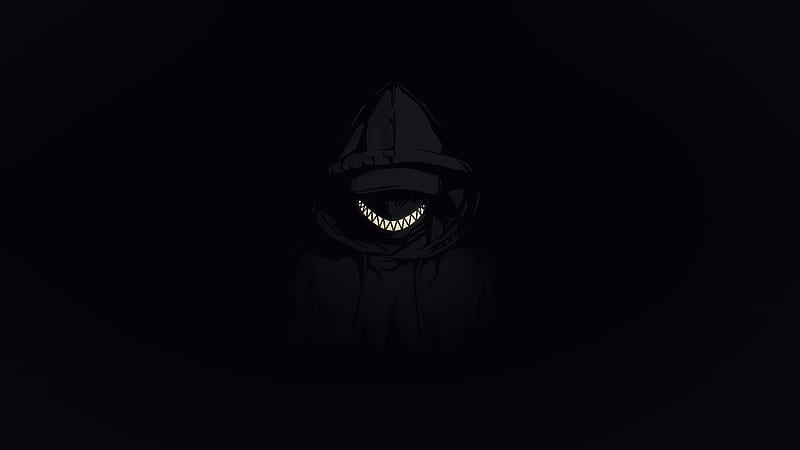 Hooded Jacket Boy Smiling Minimal Dark , hoodie, dark, black, minimalism, minimalist, artist, artwork, digital-art, HD wallpaper
