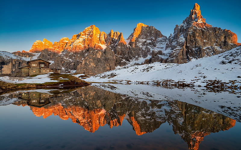 Italian Alps, mountain, alps, lake, Italy, reflection, HD wallpaper ...