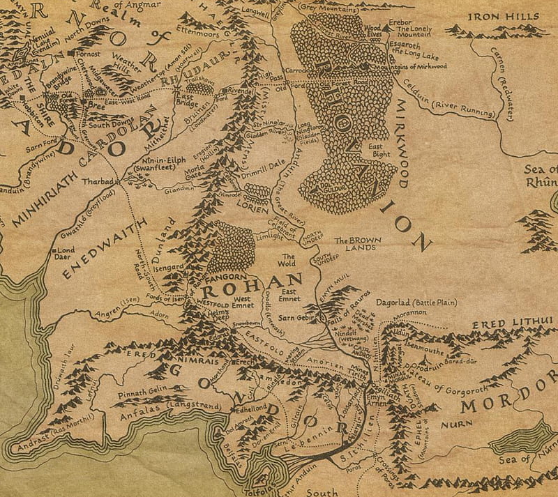 Middle Earth, hobbit, lords of the rings, map, HD wallpaper