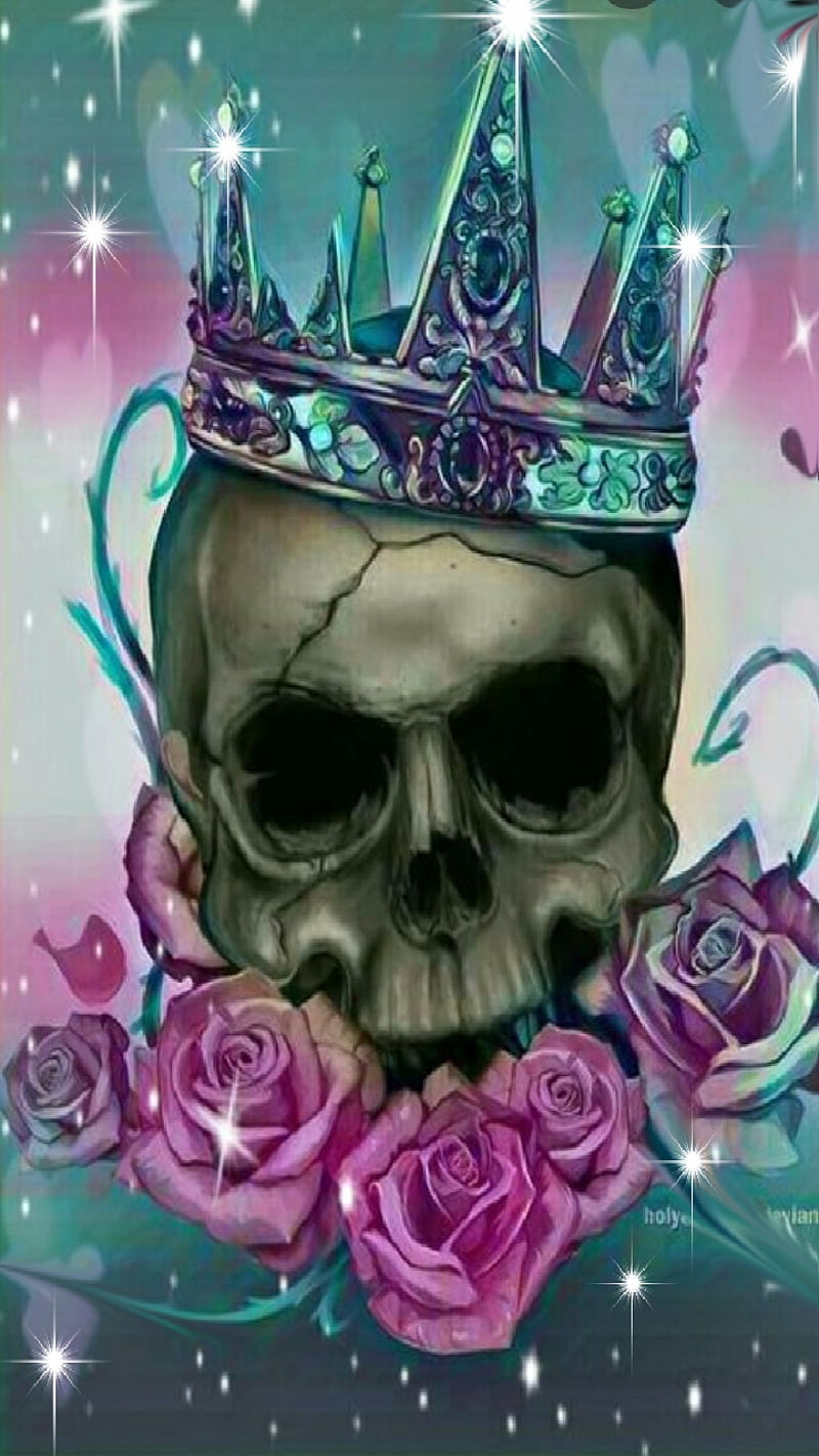 Pinkie Pie, death, flowers, king, love, pink, princess, skull, sparkling, sugar, HD phone wallpaper