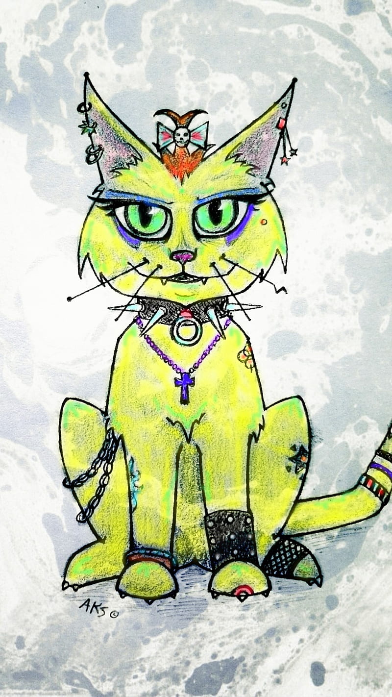 Punk Kitty Cat art, alternative, animals, be you, cosplay, crazy cool,  gothic, HD phone wallpaper | Peakpx