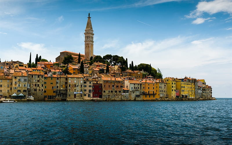 Rovinj, Croatia, Adriatic Sea, Istria, Church of St Euphemia, HD wallpaper