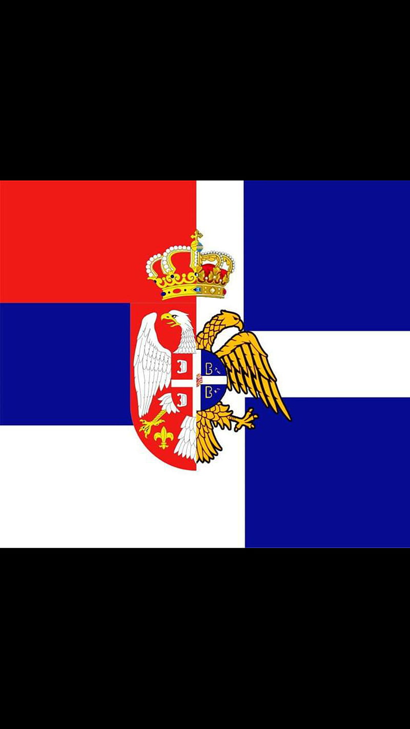 Serbian Greece , allies, brothers, byzantine, eagle, flag, friends, hellas, pride, serbia, HD phone wallpaper
