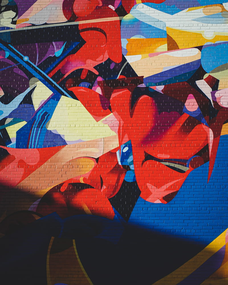 graffiti, wall, abstraction, colorful, paint, HD phone wallpaper