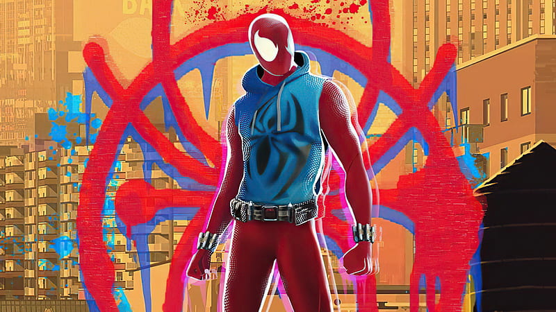 Scarlet Spider Appearance In Spider Verse Movie , spiderman, superheroes, artist, artwork, digital-art, HD wallpaper