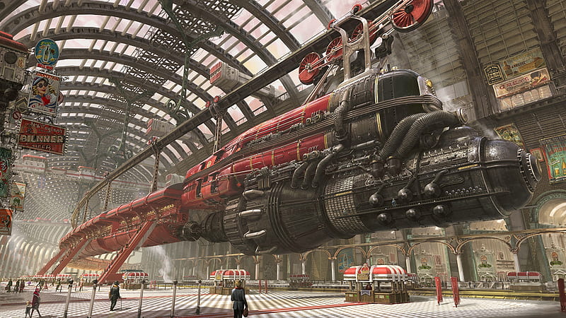 Sci Fi, Steampunk, Train , Futuristic, HD wallpaper