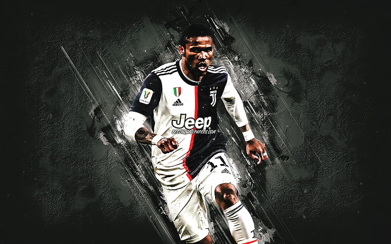 Douglas Costa, Brazilian soccer player, midfielder, Juventus FC, portrait, gray stone background, football, Italy, HD wallpaper