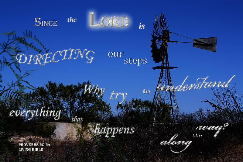 God is Directing, stock tank, windmill, bushes, water, Bible, night, HD wallpaper