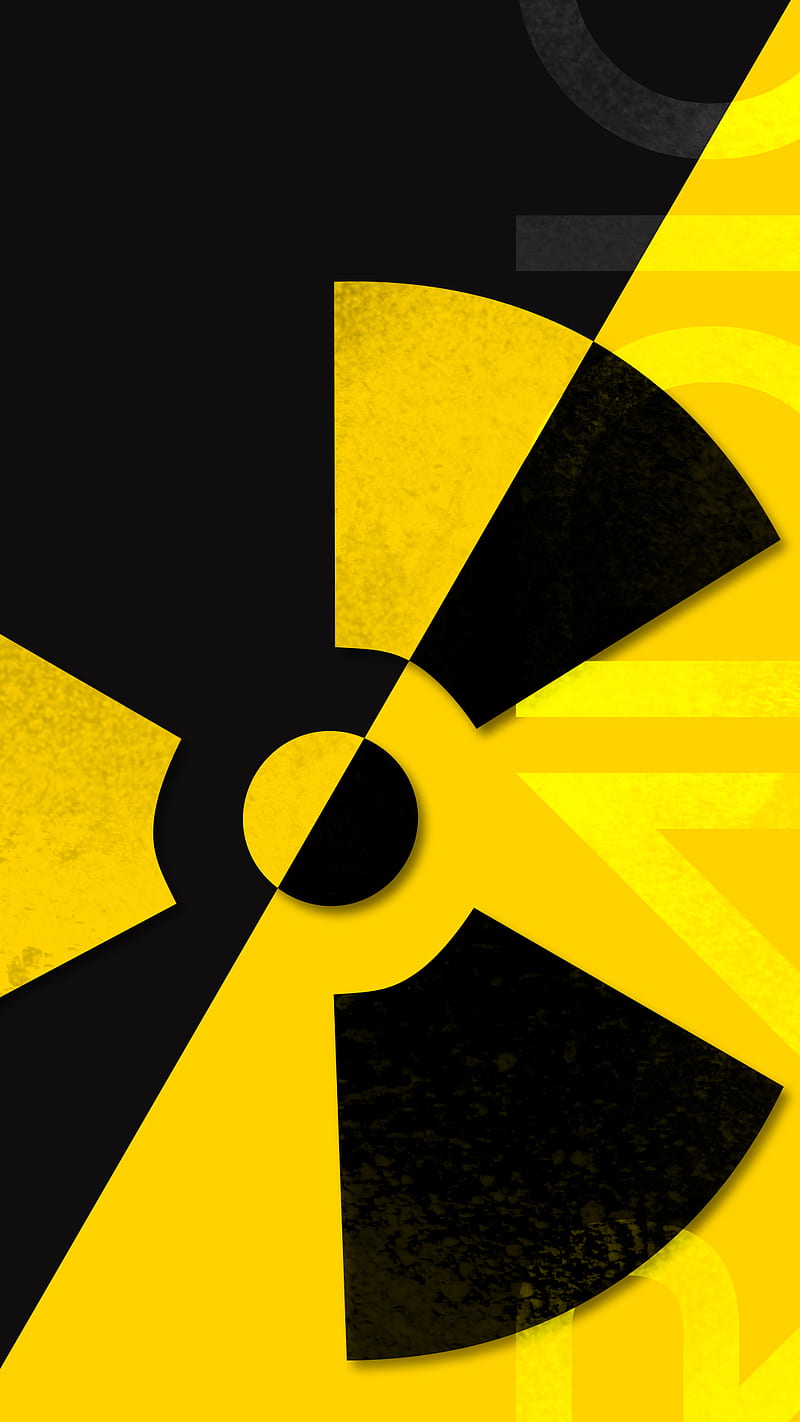 Radioactive, black, color, yellow, HD phone wallpaper
